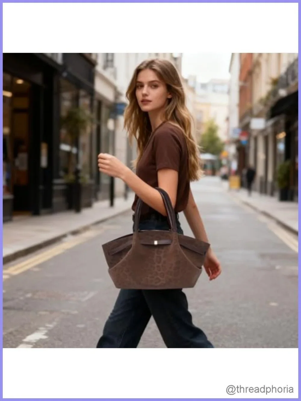 Faux Suede Tote Bag Women Leopard Print Hobo Handbag Shoulder Bag Work Travel
